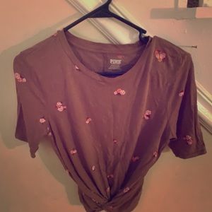 Short sleeve purple floral shirt